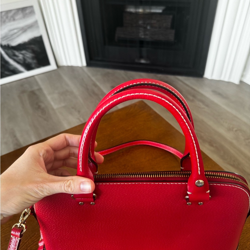 kate spade Red Dome Satchel Leather Handbag - Picture 8 of 9